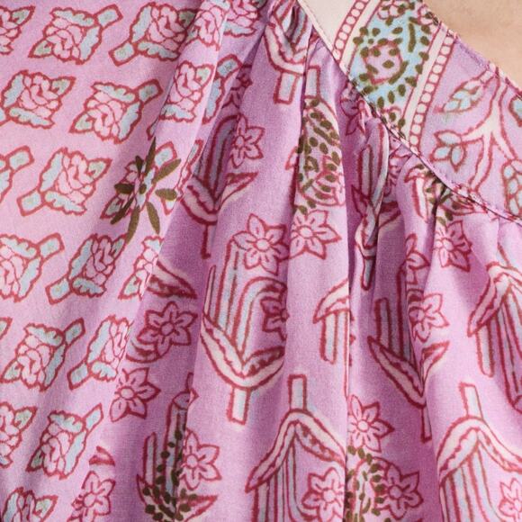 Xirena Hart Dress Pink Posy Block Print Cotton Silk Blend XL NWT - Picture 4 of 11